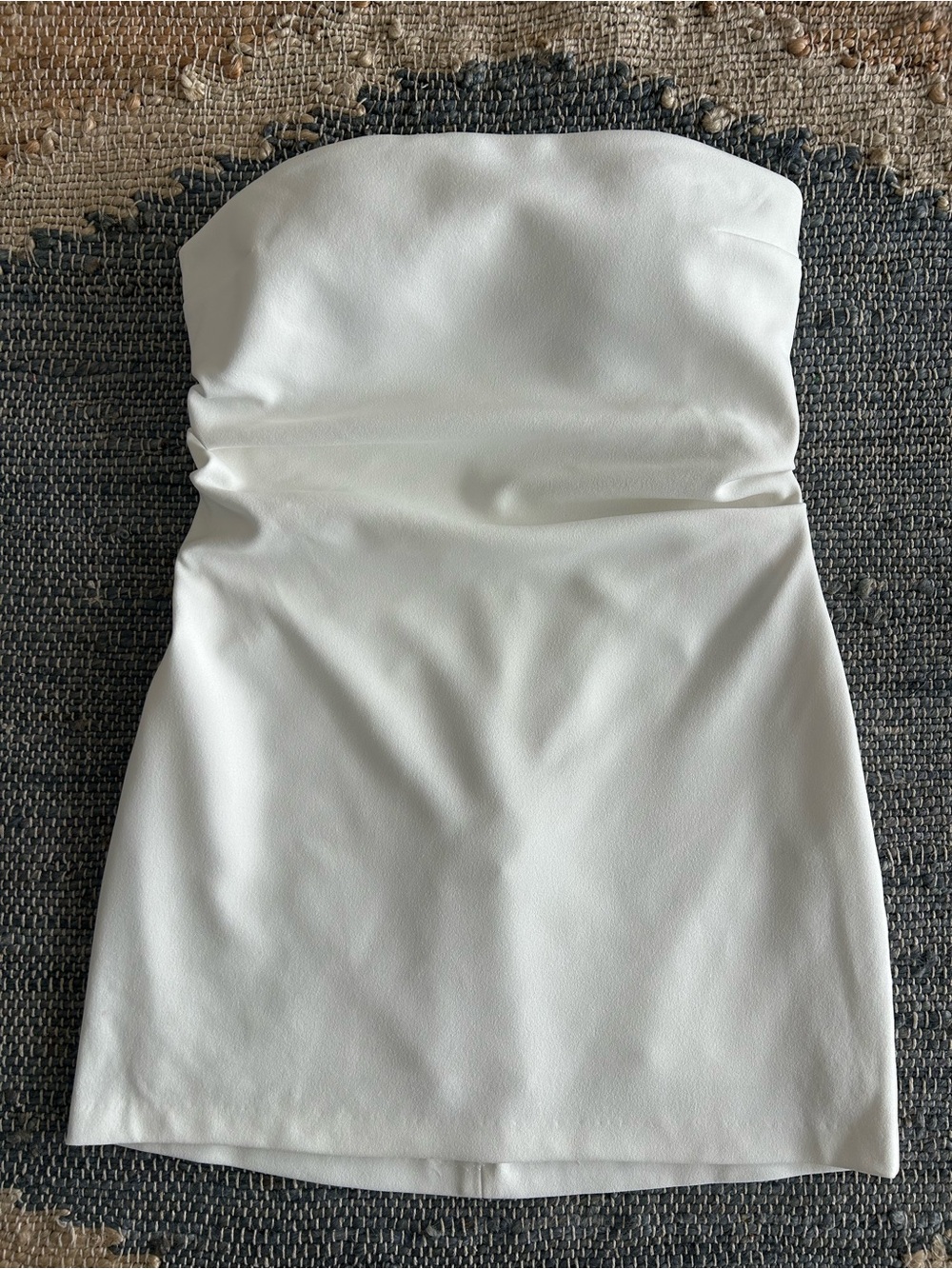 Zara White Strapless Mini Dress | Size M |